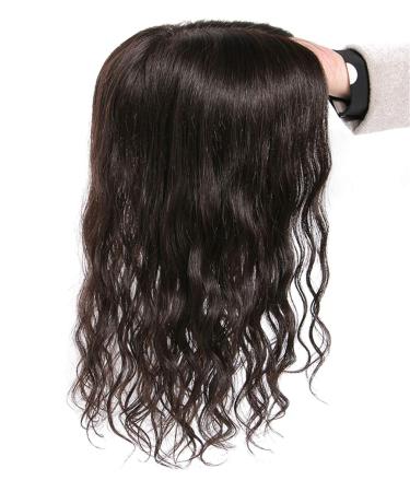 Yanamy Curly Human Hair Toppers - 5.5x5.5 Silk Base Crown Hairpiece for Thinning Hair - 16 Dark Brown - Buy Online on GoSupps.com