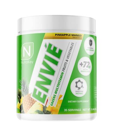 NutraKey Envie Multivitamin Powder Keto MultiVitamin for Men and Women Fruits Greens Antioxidants Digestive Enzymes Amino Acids Vitamin B Organic Powder (Pineapple 210g) Pineapple Mango 7.4 Ounce (Pack of 1)