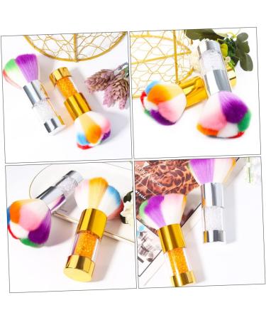 Mikinona 1pc Dust Brush Nail Art Brush Tool Nail Cleaning Gadget Powder Cleaner Nail Scrubbing Brush Manicure Supplies Powder Brush Cleaner Fake Hair Edges Acrylic Nail Brush Nylon Wool 11.5x6cm Golden - Buy Online on GoSupps.com