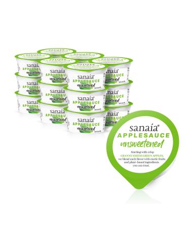 Sanaia | Unsweetened Applesauce | USDA Certified Organic | As Seen On Shark Tank | Island-Inspired, Elevated Snack with Simple Ingredients - 4oz Cups (Pack of 18) Unsweetened Applesauce 4 Ounce (Pack of 18)