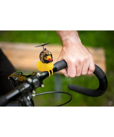 WINKEE Bicycle Squeaky Duck with Helmet | Adorable Rubber Bike Horn for Kids | Unique Christmas & Birthday Gift | Fun Duck Bike Decoration - Buy Online on GoSupps.com