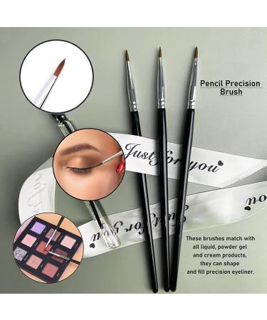 BLEGGEIT Eyeliner Brush Set - 5 Firm Flat Eye Liner Makeup Brushes for Precision Blending and Brow Definition - Buy Online on GoSupps.com