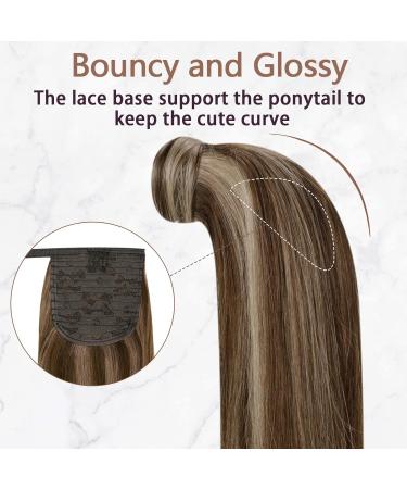 Buy Runature 45cm Real Hair Ponytail Extensions - Brown Highlights 80g #3P12 Braid - Perfect for Long Lasting Style - Buy Online on GoSupps.com
