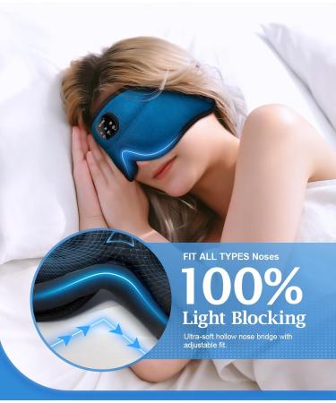 Bluetooth Sleep Headphones & White Noise Sleep Mask | 3D Eye Mask with 38 Soothing Sounds | 16-Hour Playtime | Light Blocking & Auto-Off Timer | Best Sleep Aids for Restful Sleep (Blue - Buy Online on GoSupps.com