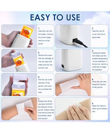 Tiktok Roll on Wax Kit | Waxing Kit for Women | Wax Warmer Kit for Hair Removal | Home Roller Waxing Kit for Larger Areas | Includes 2 Cartridges, 100 Strips, 10 Wax-removing Wipes - Buy Online on GoSupps.com