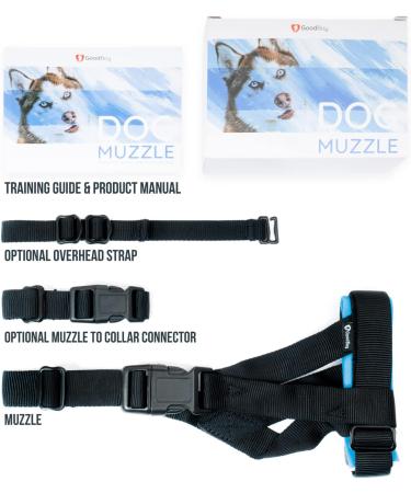 Gentle Muzzle Guard for Dogs - Prevents Biting and Unwanted Chewing Safely New Secure Comfort Fit - Soft Neoprene Padding No More Chafing Included Training Guide Helps Build Bonds with Pet (M Blue) Blue M (Pack of 1) - Buy Online on GoSupps.com