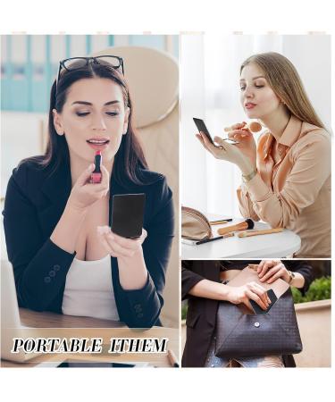 Compact Pocket Mirror Travel Makeup 2x Magnification Handheld Small Mirror with PU Leather - Black - 30 Pieces - Buy Online on GoSupps.com