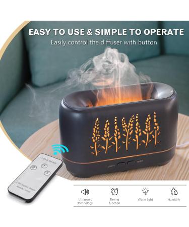 YAVOCOS Flame Essential Oil Diffuser 200ml Air Humidifier Flame with Remote Aroma Diffuser with Flame Night Light Quiet Water Mist Timer Automatic Closing for Home Office Bedroom Yoga Spa - Buy Online on GoSupps.com