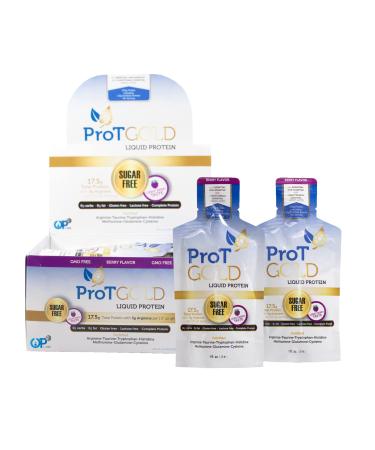 ProT GOLD Collagen Liquid Protein Shots | Berry Sugar Free | 24 packets | Anti Aging | Proven to Boost Immunity | Formula Trusted by 4,000+ Medical Facilities for Complete Protein Nutrition and 2X Faster Healing 1 Fl Oz (Pack of 24)