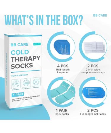 BB CARE Cold Therapy Socks - Reusable Cooling Ice Socks for Hot Feet and Foot Pain Relief - Blue Medium 9.8 Inch - Buy Online on GoSupps.com