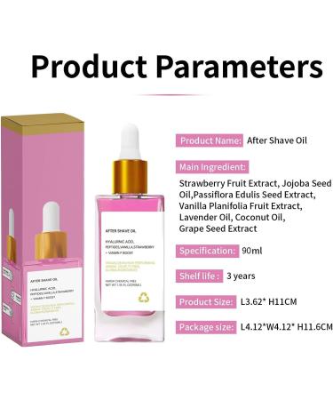  G n rique Strawberry and Vanilla Aftershave Oil - Ingrown Hair Prevention Treatment - Soothing Moisturizer for Adult Skin - Post-Hair Removal Care (90ml) - Buy Online on GoSupps.com