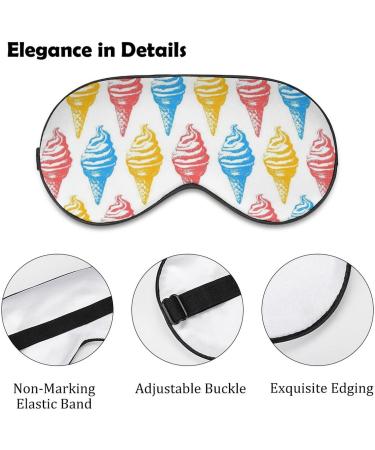 Summer Ice Cream Sleeping Blindfold Mask Cute Eye Shade Cover with Adjustable Strap for Women Men Night - Buy Online on GoSupps.com