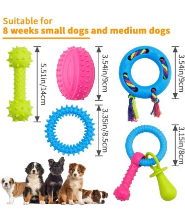 Puppy Dog Teething Toys 5pcs Puppy Chew Toy Set with Ball and Ropes Indestructible Interactive Squeaky Dog Toys Dog Chew Toys Puppy Gift for 8 Weeks Small Puppies and Medium Dogs - Buy Online on GoSupps.com