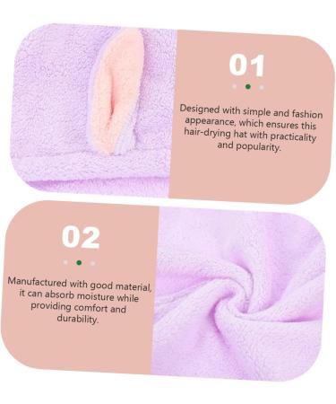 MAGICLULU 2pcs Bunny Ears Dry Hair Hat Hair Ring Aldult Coral Fleece Violet - Buy Online on GoSupps.com