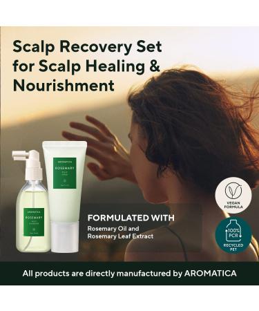 AROMATICA Rosemary Scalp Scrub & Spray Set - Nourish & Protect Hair with Rosemary Oil | Detox & Refresh Scalp from Toxins - Buy Online on GoSupps.com