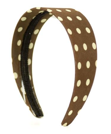 Women's Retro Headband Brown Dots - Elastic Durable & Stylish