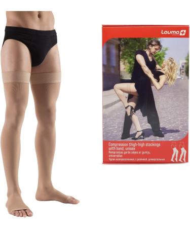 Lauma Medical Compression Stockings 23-32 mmHg - Class 2 Beige XL Toe-Open for Varicose Veins & Leg Swelling Relief - Buy Online on GoSupps.com