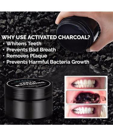 Natural Charcoal Teeth Whitening Powder - 2x30g Activated Carbon Tooth Whiteners for Effective Teeth Cleaning - Buy Online on GoSupps.com
