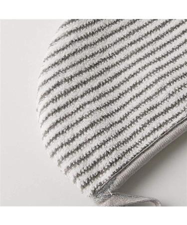 Quick-Drying Bamboo Microfiber Hair Turban Towel Wrap - Gray Striped Superabsorbing Anti-Frizz Shower Cap - Buy Online on GoSupps.com