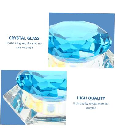 POPETPOP 1pc Nail Art Crystal Cup Containers with Lids Diy Powder Holder Jewelry Holder Nail Powder Container Nail Art Liquid Cup Clear Glass Crystal Cup Crystal Art Glass Acrylic Self Made 7.5x6cm Blue - Buy Online on GoSupps.com