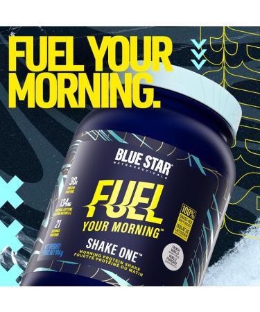 Blue Star Nutraceuticals SHAKE ONE - Grass Fed Whey Protein Isolate Coffee Fusion Natural Caffeine Fibre MCT Oil | Fuel Your Morning - 30g protein per serving - 21 Servings (French Vanilla) - Buy Online on GoSupps.com