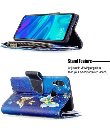 Miago Huawei Y7 2019 Case - 9 Card Slots Colorful Leather Wallet Cover with Gold Butterfly Design - Buy Online on GoSupps.com