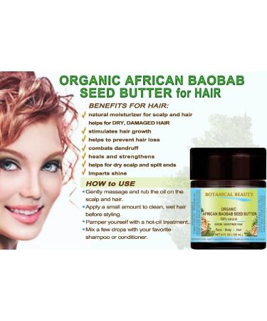 Organic Baobab Oil Butter - 100% Natural, Raw, Virgin, Unrefined - Skin, Hair, Lip & Nail Care - 8 Fl. oz. - 240ml - Buy Online on GoSupps.com