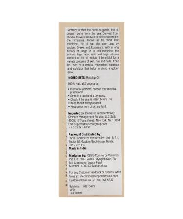 Nykaa Naturals Sea Buckthorn Oil for Women - 100% Pure Cold Pressed - 1 oz | International Shipping Available - Buy Online on GoSupps.com