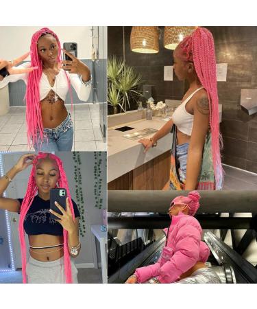 Pink Pre-Stretched 30 Inch Colored Braiding Hair Extensions - 3 Pack Soft Yaki Natural Hot Water Setting - Buy Online on GoSupps.com