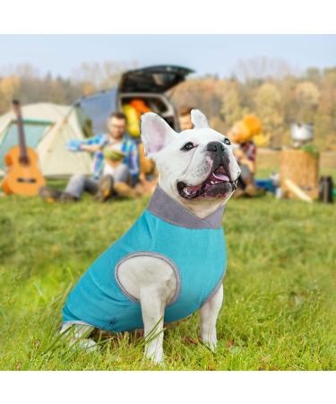 Cyeollo 2 Pack Dog Sweatshirts Fleece Jacket - Reflective Stripe - Soft Lightweight Sweaters for Small Dogs - Turquoise & Grey - Medium - Buy Online on GoSupps.com