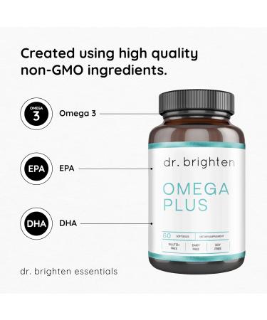 Dr. Brighten Omega Plus 1500 mg of EPA/DHA Non-GMO Fish Oil Supplement for Heart Brain and Immune System 60 Softgels 60 Count (Pack of 1) - Buy Online on GoSupps.com