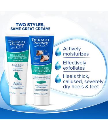 Dermal Therapy Heel Care Cream - Moisturizing Treatment for Dry, Rough, Cracked Heels | 25% Urea, 6% AHA | 3 Ounce - Buy Online on GoSupps.com