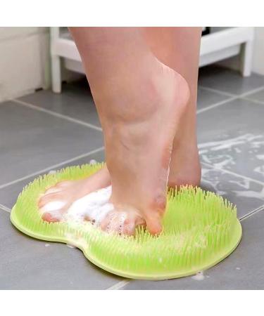 Non-Slip Silicone Foot Brush for Shower - Massage Pad with Suction Cup for Easy Cleansing & Peeling - Relieve Tired Feet (Green) - Buy Online on GoSupps.com
