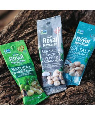 Royal Hawaiian Sea Salt Macadamia Nuts 1 Oz Snack Pouch (12 Pack) | Dry Roasted | Premium Quality | Healthy Snacking Option - Buy Online on GoSupps.com