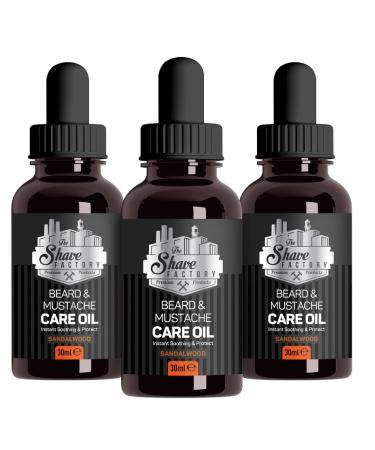 Shave Factory Sandalwood Beard & Mustache Care Oil - 30ml | Professional Grooming Essential for Barbers & Enthusiasts - Buy Online on GoSupps.com