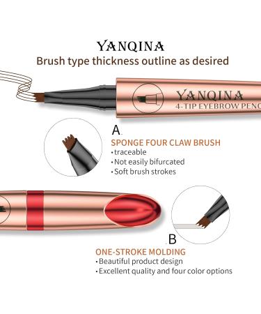  Anifer Anifer Light Brown Microblading Liquid Eyebrow Pencil - Waterproof Long Lasting Natural Four Teeth Tip.(Light Brown/Light - Buy Online on GoSupps.com