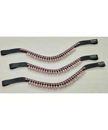 Shop Tyssons Breeches Drop Herring Straw Drass Drops - Rosa Blue Leather & Black Glitzer Headband for Mini Shetty VB WB & Full Sizes - Buy Online on GoSupps.com