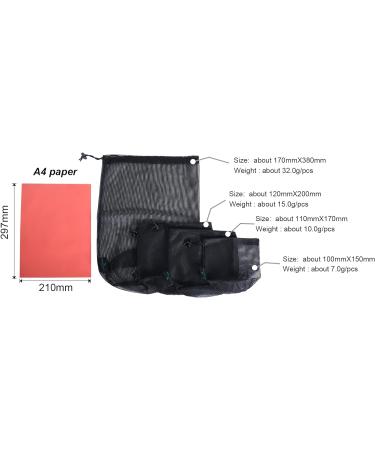 Ibasingo Black Mesh Bag | Durable Nylon Travel Sac for Cosmetics Shower Gel Tennis & Golf | 5-Piece Set (10x15 cm) - Ideal for Outdoor Storage - Buy Online on GoSupps.com