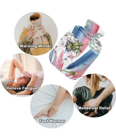 NAANLE Hot Water Bottle with Watercolor Flower Cover - 2L Large Heat & Cold Therapy for Menstrual Cramps Pain Relief Hand & Feet Comfort - Buy Online on GoSupps.com