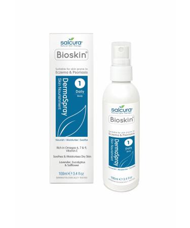Salcura Natural Skin Therapy Bioskin Dermaspray Intensive Perfect For Dry & Itchy Skin easy To Use Spray Suitable For Anyone Prone To Eczema Psoriasis Dermatitis & Any Other Skin Allergy 100ml