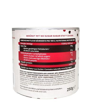 No Sugar Sugar Daring Bitter Chocolate Drops 60% Cocoa - 250g Box | Sugar-Free Erythritol & Stevia Sweetened - 4 Pack - Buy Online on GoSupps.com