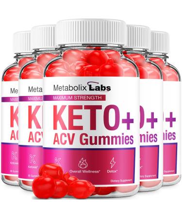 (5 Pack) Metabolix Labs Keto ACV Gummies - Advanced Formula Metabolix Keto Plus Weight Management ACV Gummies Apple Cider Vinegar Metabolix ACV Dietary Supplement Men Women (300 Gummies)