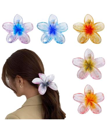 WUBAYI 6 Pcs Flower Hair Clips Non Slip Flower Claw Clips Strong Hold Hair Claw Large Hair Clip for Medium Thick Hair Hair Claw Clips for Women and Girls Straight Curly & Wavy Hair #003 6PCS
