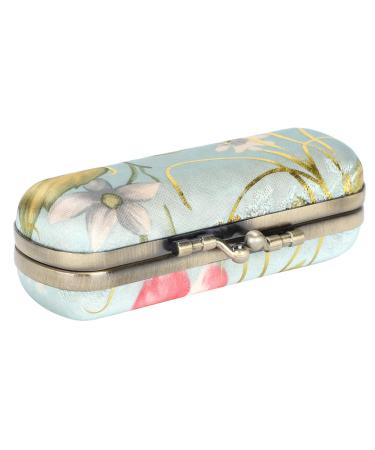 Lipstick Gloss Vintage Embroidery Pattern Case Portable Lipstick Case Holder with Mirror Cosmetic Storage Set