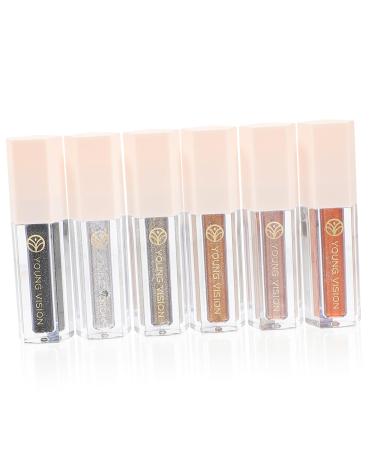 VINTORKY 6pcs Eye Shadow Set Sparkling Eyeshadow Glitter Eyeshadow Cosmetics Eyeshadow Tear Stick Highlighter 1 count (Pack of 1) As Shown
