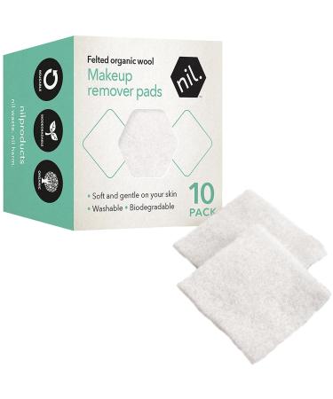 NIL Washable Makeup Remover Pads - Eco-Friendly Zero Waste Wipes for Gentle Cleansing - 10 Reusable Woolen Pads for Eyes Face & Lips - Buy Online on GoSupps.com