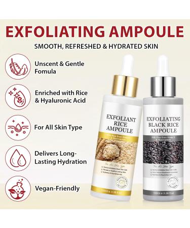 ikzee 2 pieces Peel Shot Glow Rice Ampoule Duo with niacinamide and arbutin Pure Skin Peel Shot gentle peeling rice peeling face depth effective hydration rice peel glow serum 100 ml 2PACK rice exfoliant - Buy Online on GoSupps.com