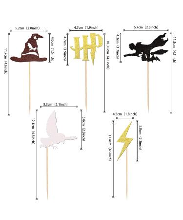 30 PCS Magical Wizard Cupcake Toppers | Harry P Inspired Cupcake Picks | HP Theme Baby Shower & Birthday Party Decorations - Buy Online on GoSupps.com