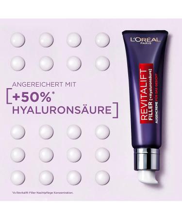 L'Or al Paris Hyaluron Eye Care Anti-Aging Cream - Revitalift Filler with Hyaluronic Acid & Vitamins | 30 ml - Shop Internationally for Radiant Skin - Buy Online on GoSupps.com