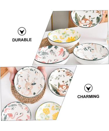 Zerodeko Ceramic Soup Bowl Animals for Kids Asian Decor Ramen Bowls Snack Serving Bowl Baby Food Noodle Bowl 23X23X7.3CM Assorted Color - Buy Online on GoSupps.com